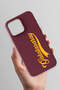 iPhone 14 Pro Max Compatible Handwritten Burgundy Silicone Licensed Phone Case - 3