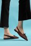 Dark Brown Women's Pointed Toe Lace-Up Ballet Flats with Orthopedic Sole Casual Shoes - 7