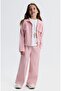 Li̇mi̇ Girl's Soft and Flexible Linen Jacket and Loose Pants 2-Piece Set - 2