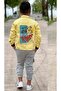 Boys' Digital Tiger Printed T-Shirt and Yellow Jean Jacket with Back Detail Bottom-Top Set - 6