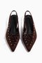 Dark Brown Women's Pointed Toe Lace-Up Ballet Flats with Orthopedic Sole Casual Shoes
