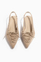 Beige Suede Women's Lace-Up Pointed Toe Ballet Flats Orthopedic Sole Daily Shoes - 2