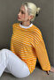 Mustard Crew Neck Striped Long Sleeve T-Shirt Mg2362 - 7