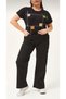 New Season Plus Size Shape-Defining Stretchy Palazzo Women's Denim Pants - 3