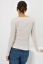 Women's Beige V-Neck Buttoned Long Sleeve Basic Slim Fit Blouse – Women's Blouse - 5