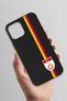 iPhone 12 Pro Max Compatible Parted Stripe Flag Arma Black Silicone Licensed Phone Case - 3