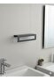 Modern Organizer Anthracite Wall Mounted Shelf Towel Holder Metal Bathroom Shelf Towel Holder Kitchen Metal - 2