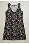 Black Lace Patterned Stretchy Viscose Women's Nightgown - Non-Sweating Soft Textured Summer Home Dress - 6