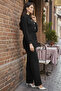 Women's Buttoned Double Hijab Set N7164 Black - 3