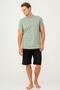 Men's T-Shirt and Shorts Set 100% Cotton – Comfortable Set for Home & Daily Use with Pocket Shorts - 2