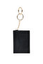 Black Shk134 Faux Leather, Five Compartments, Heart-Shaped Card Holder and Bag Charm