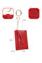 Red Shk134 Faux Leather, Five Compartments, Heart-Shaped Card Holder and Bag Charm - 4