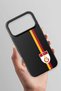 iPhone 17 Pro Compatible Parted Stripe Flag Emblem Black Silicone Licensed Phone Case - 3
