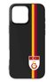 iPhone 16 Pro Compatible Parted Stripe Flag Emblem Black Silicone Licensed Phone Case