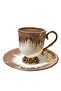 6-Person Turkish Coffee Cup with Gold Detail and Drop Pattern -90Ml - 4