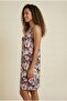 Lace Rose Patterned Stretchy Viscose Women's Nightgown - Non-Sweating Soft Textured Summer Home Dress - 4