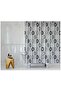 Tropik Polyester Fabric Geometric Pattern Gray Bathroom Curtain Domestic Production Shower Curtain - 2