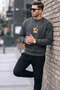 Men's Tiger Printed Loose Fit Smoked Sweatshirt - 4