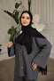 Black Helen Practical Pleated Shawl with Sponge on the Front