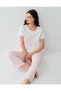 Women's Summer 50% Cotton 50% Modal Pajama Set – Short Sleeves, Striped Bottoms, Comfortable Home Wear
