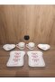 Breakfast Set for 2 People 6 Pieces Toast Plate Teacup Heart Sauce Bowl - 3