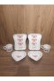 Breakfast Set for 2 People 6 Pieces Toast Plate Teacup Heart Sauce Bowl - 6