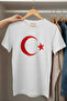 Turkish Flag Kids T-Shirt - White Unisex Cotton Short Sleeve Casual Basic Kids Flag T-Shirt - 2