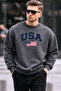 Men's Usa Printed Comfort Smoked Sweatshirt