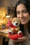 Valentine's Day Gift: Plush Bear Toy with Red Heart and "I Love You" Written on Pillow, 20 cm