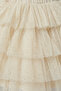 Girl's Cotton Lined Ecru Glitter Layered Tulle Skirt - 4
