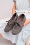 Women's Smoked Calf Suede Loafer Casual Ballet Shoes - 4