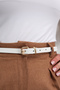 Imported Gold Buckle Thin Women's Trouser Belt, Dress Belt, Coat Belt - 2