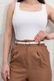 Leather Detail Finger Buckle Women's Pants, Dress, Jacket Belt - 4
