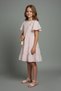 Girls' Floral Embroidered Dress with Bag, Short Sleeve - 2