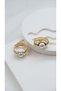 Textured Plate Pearl Detailed Hoop Earrings