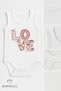 3-Piece Baby Body Set 100% Cotton |   Love Printed Athlete Bodysuit |   Newborn & Baby Underwear |   0-24 Months - 5