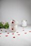Heart-Shaped 2-Piece Valentine's Day Themed Ceramic Cup with 24K Gold Detail, 150 ml Handleless Cup