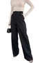 Olsia Women's Modern Pleated Black Palazzo Fabric Trousers - 3