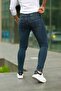 Men's Green Slim Fit Stretch Fabric Jeans with Laser Detail - 3