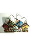Wooden Colorful Mini Houses Desktop Pen Holder Pen Case and Organizer (24X15.5 cm) - 6