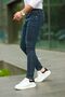Men's Green Slim Fit Stretch Fabric Jeans with Laser Detail - 2