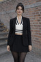 Black Striped Open Back Polo Neck Knit Crop Blouse - High Waist Matching Combination - 3