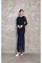 Tulle Detailed Ruched Design Long Dress - 3