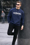 Men's Wellbeing Printed Navy Blue Sweatshirt - 3