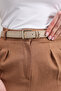 Suede Classic Buckle Grid-Strap Women's Pants Belt, Dress Belt, Coat Belt - 3