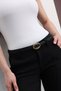 Thin Gold Buckle Women's Trouser Belt, Dress Belt, Coat Belt - 2