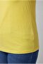 Women's Plus Size Off-The-Shoulder V-Neck Viscose Yellow T-Shirt – Front and Back V-Neck - 5