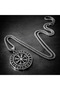 Stainless Steel Nordic Rune Figured Vegvisir Viking Compass Men's Necklace - 2