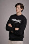 Men's Text Printed Casual Black Sweatshirt - 2