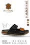 Sermoda genuine leather men's clogs with cross-colored trim - natural leather clogs - black & tan - 6